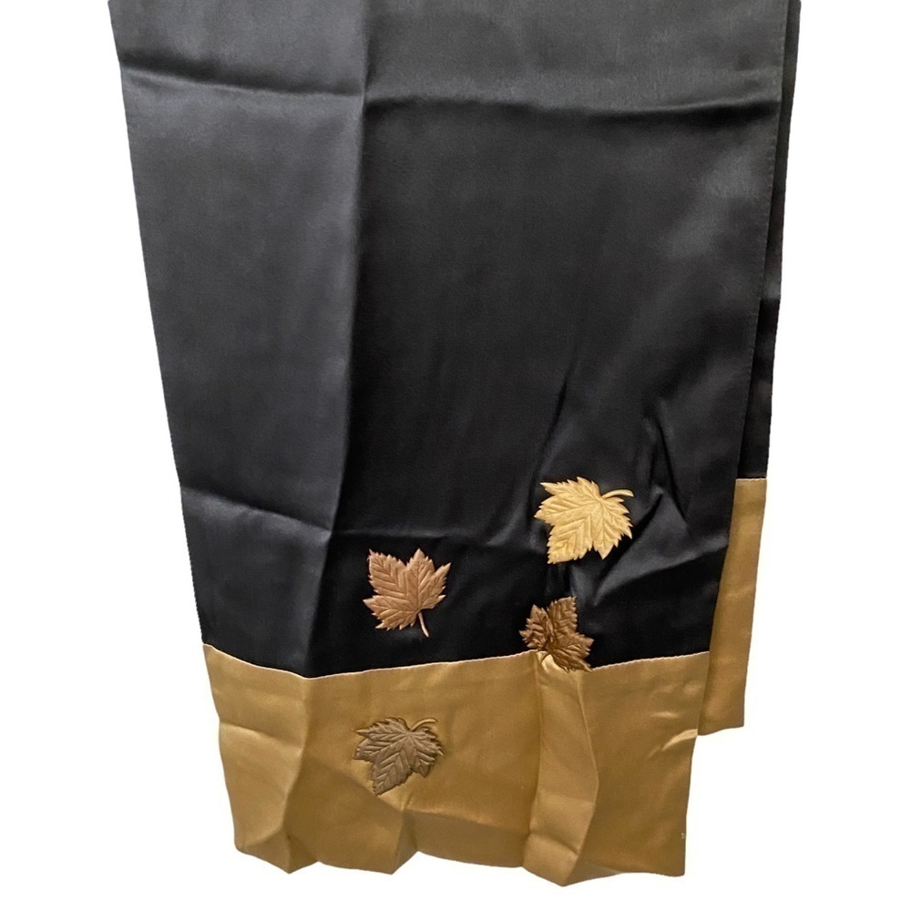 Silk Satin Scarf Fall Leaf Oblong by Prairie New York Maxine Danielle Schriber